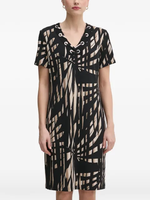 Joseph Ribkoff eyelet patterned V-neck dress