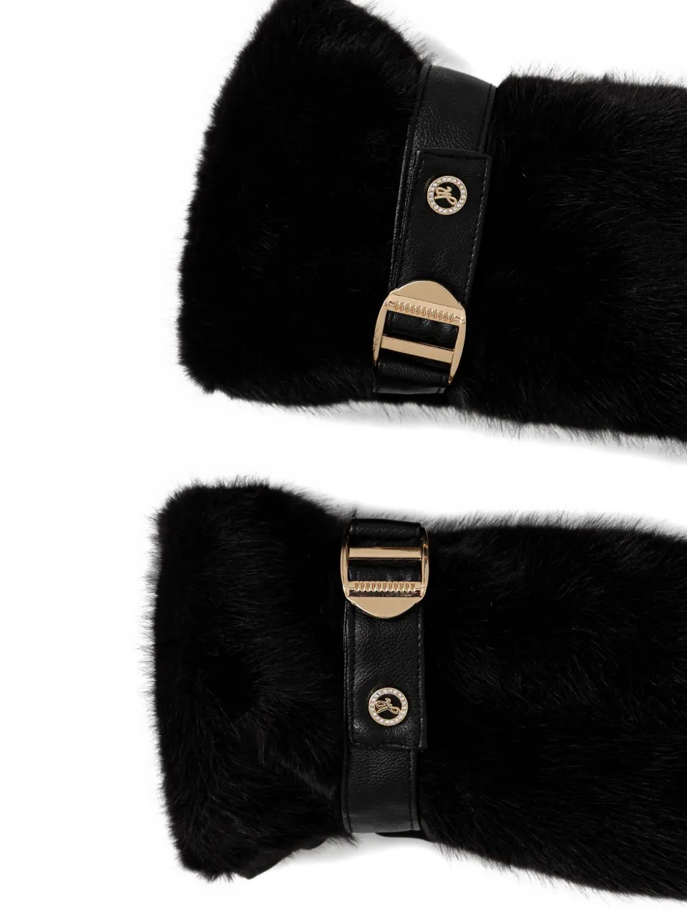 Joseph Ribkoff faux-fur buckle gloves - Zwart