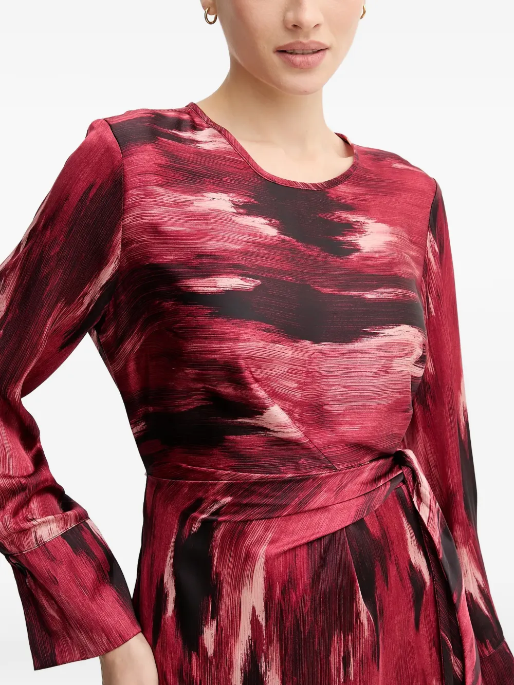 Joseph Ribkoff Jurk met taillestrik Rood