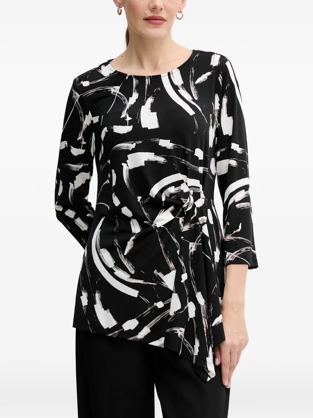 Joseph Ribkoff graphic-print knot top | noir | Image 1