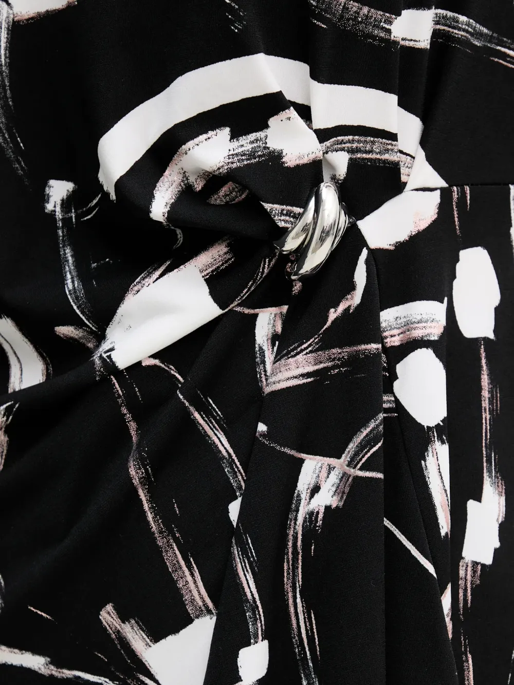 Joseph Ribkoff Top met grafische print en geknoopt detail Zwart