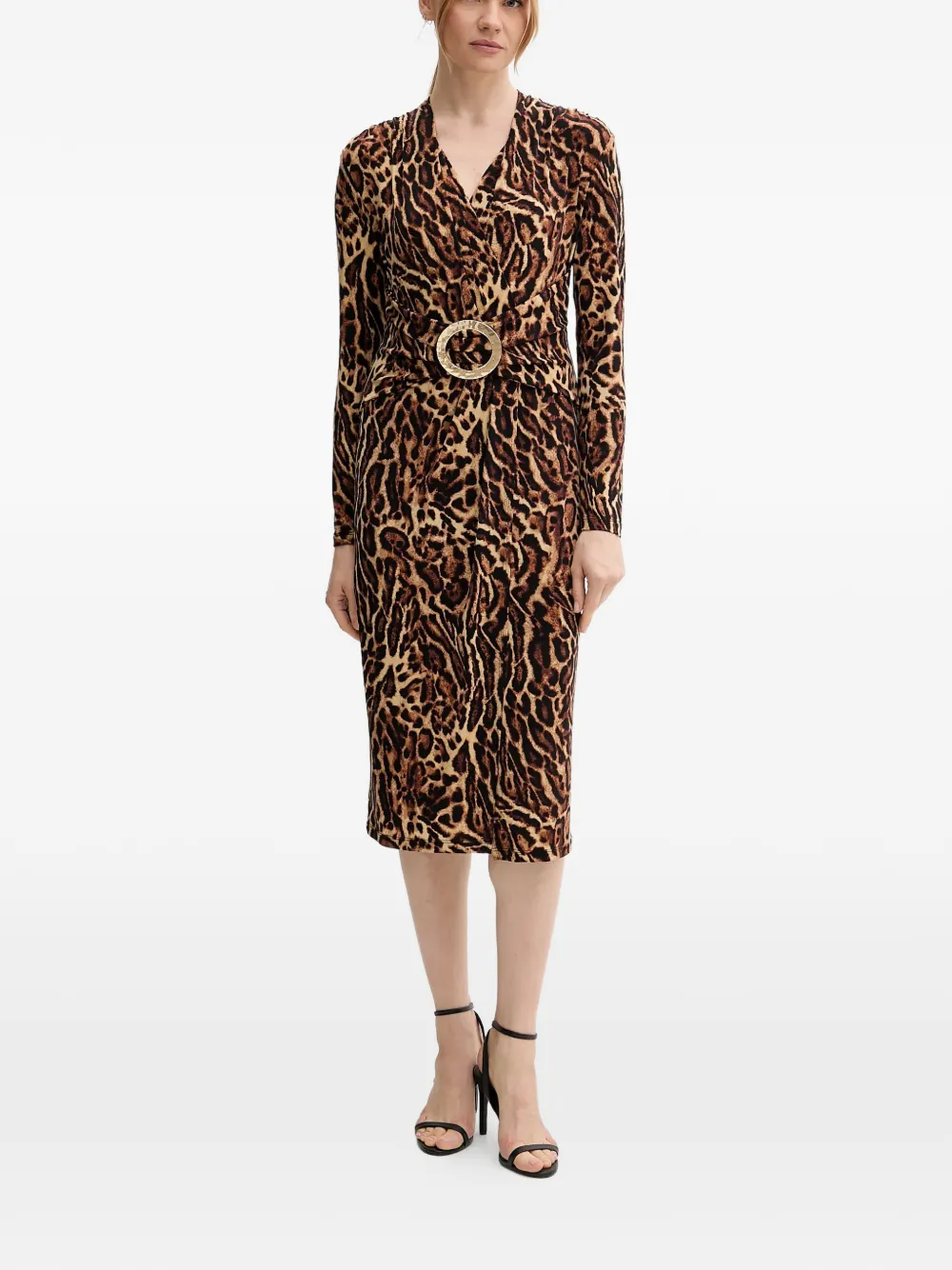 Joseph Ribkoff animal-print belted midi dress - Braun