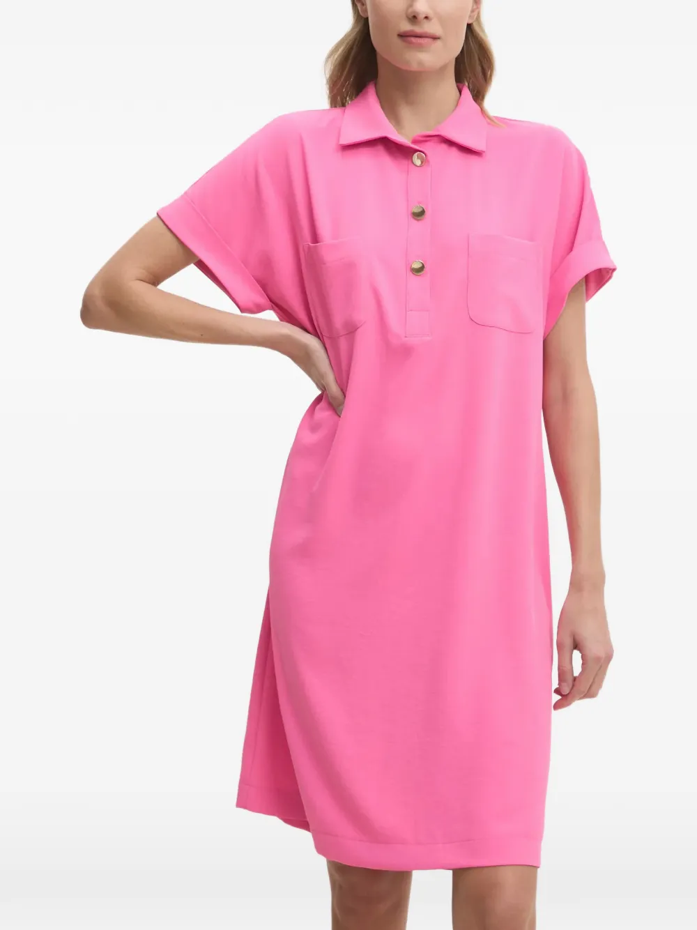 Joseph Ribkoff chest-pocket mini shirt dress - Rosa