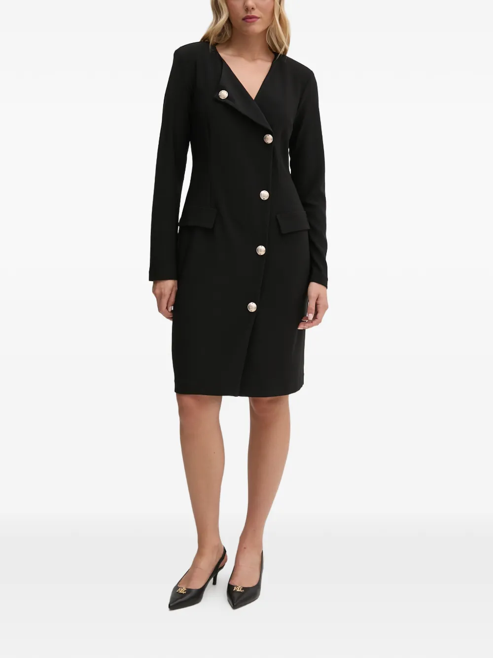 Joseph Ribkoff V-neck buttoned midi dress | negro | Image 1