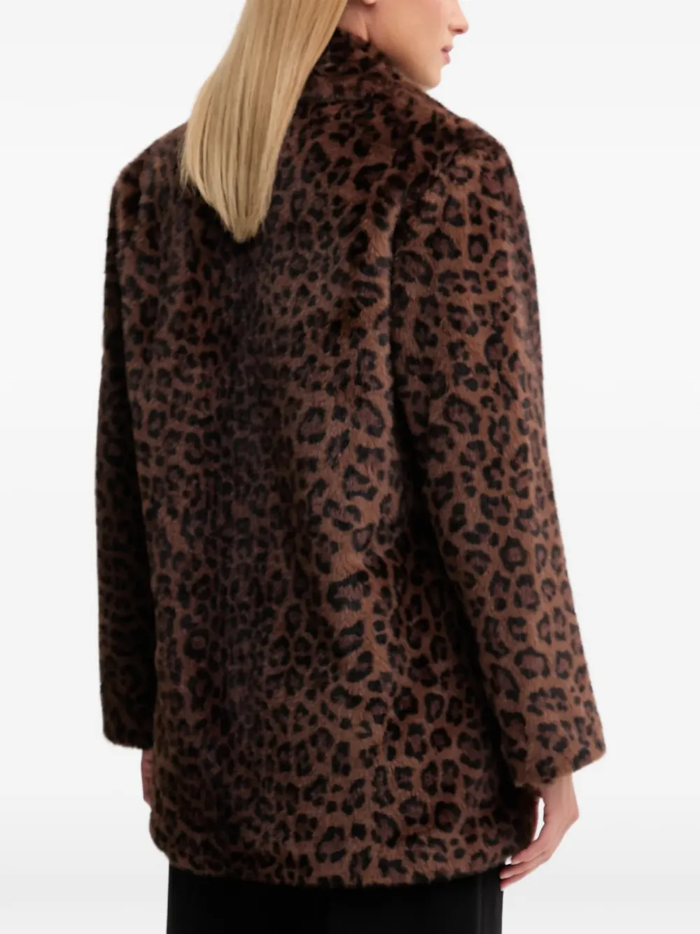  Joseph Ribkoff Leopard-print Double-breasted Coat - Brown 