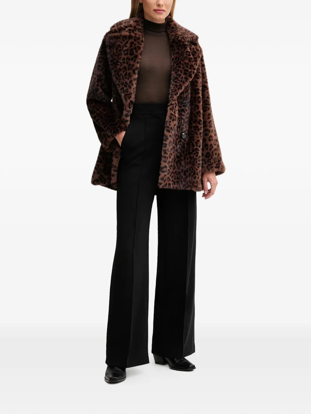 Joseph Ribkoff leopard-print double-breasted coat | Double Breasted & Peacoats | Image 2