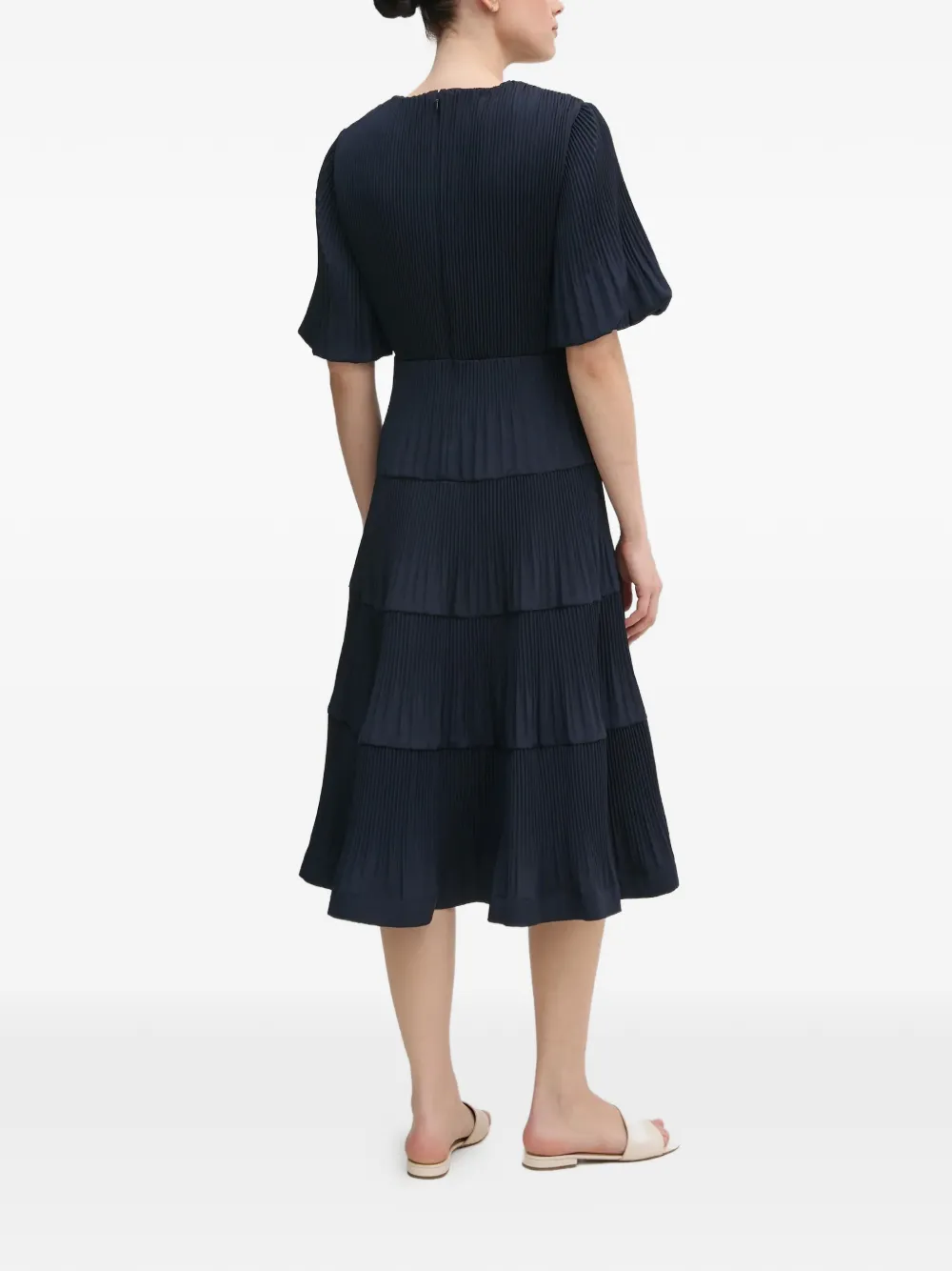 Joseph Ribkoff Gelaagde midi-jurk met plooien Blauw