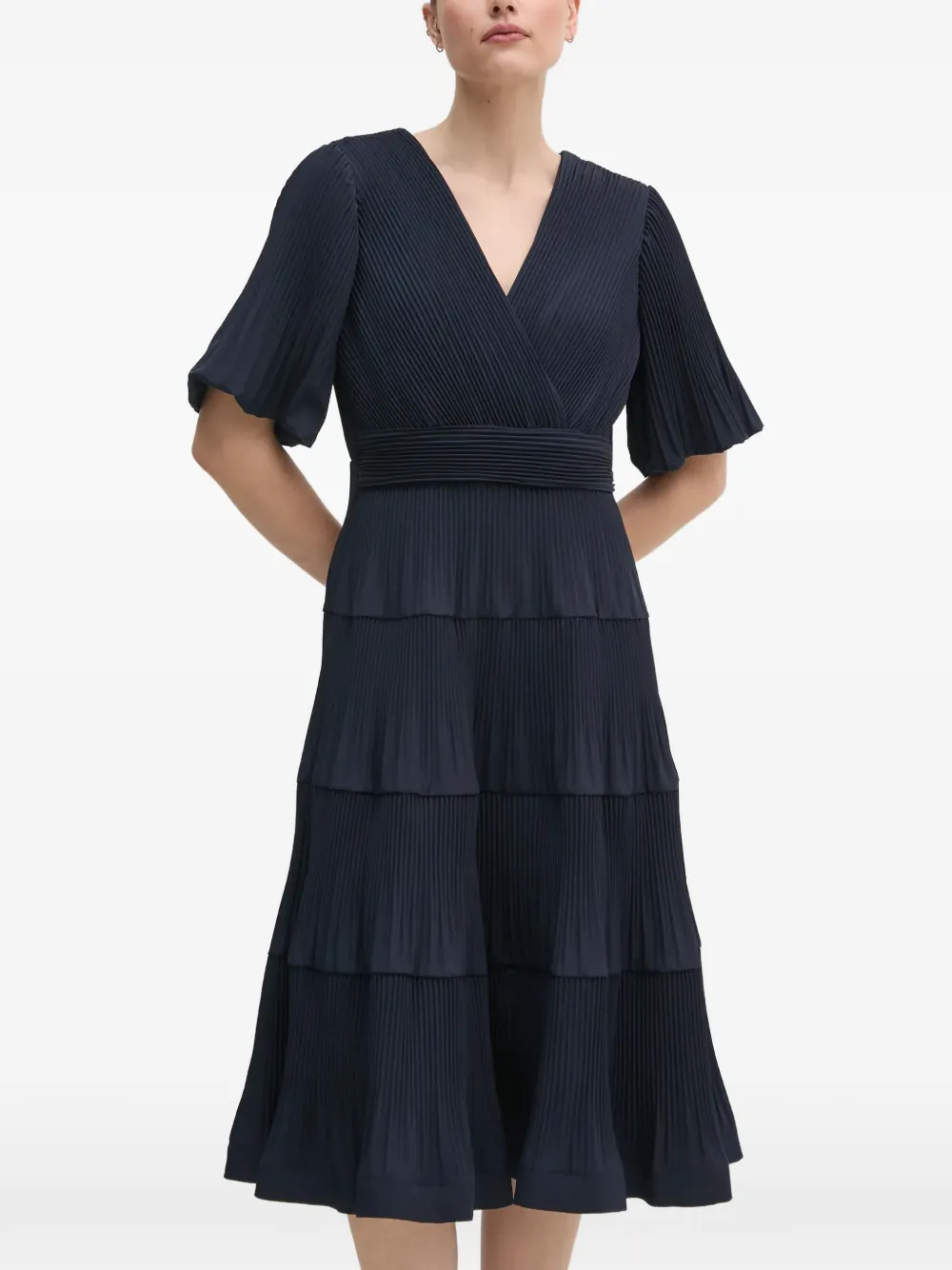 Joseph Ribkoff tiered pleated midi dress - Blu
