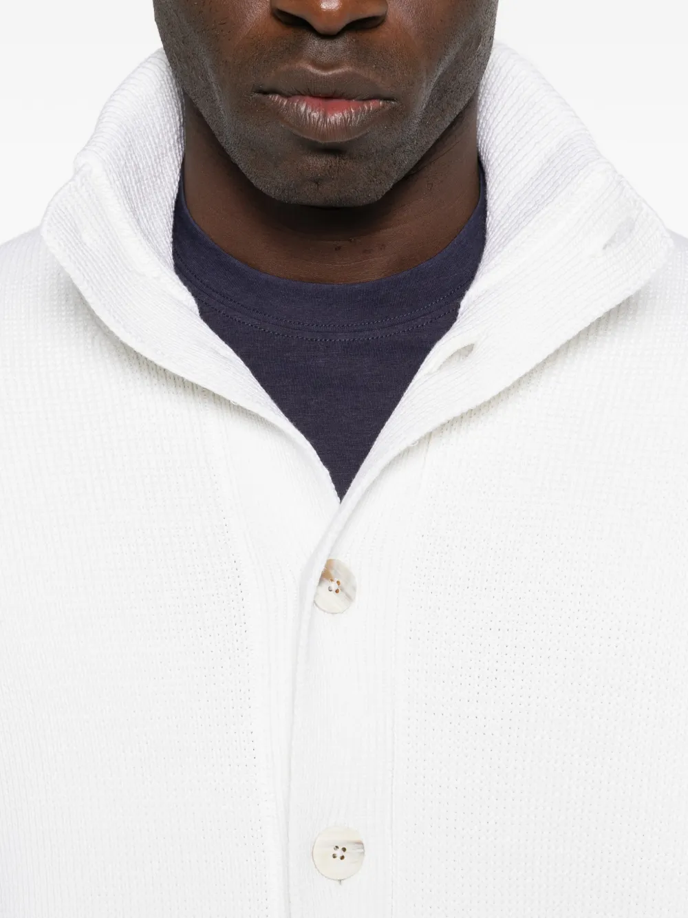 TOM FORD Vest met knoopsluiting en hoge hals Wit