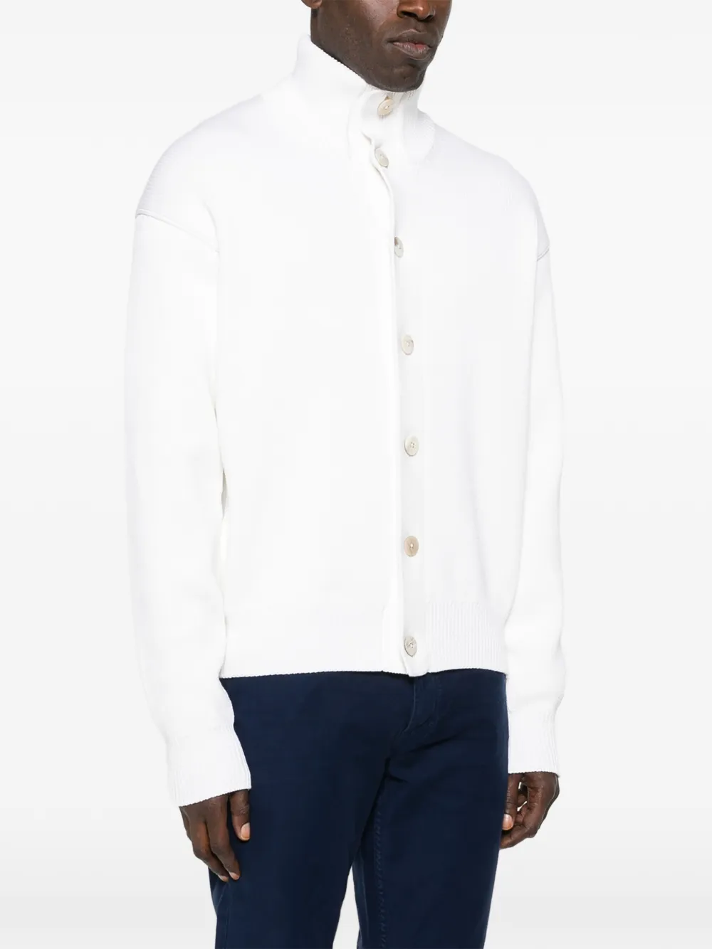 TOM FORD Vest met knoopsluiting en hoge hals Wit