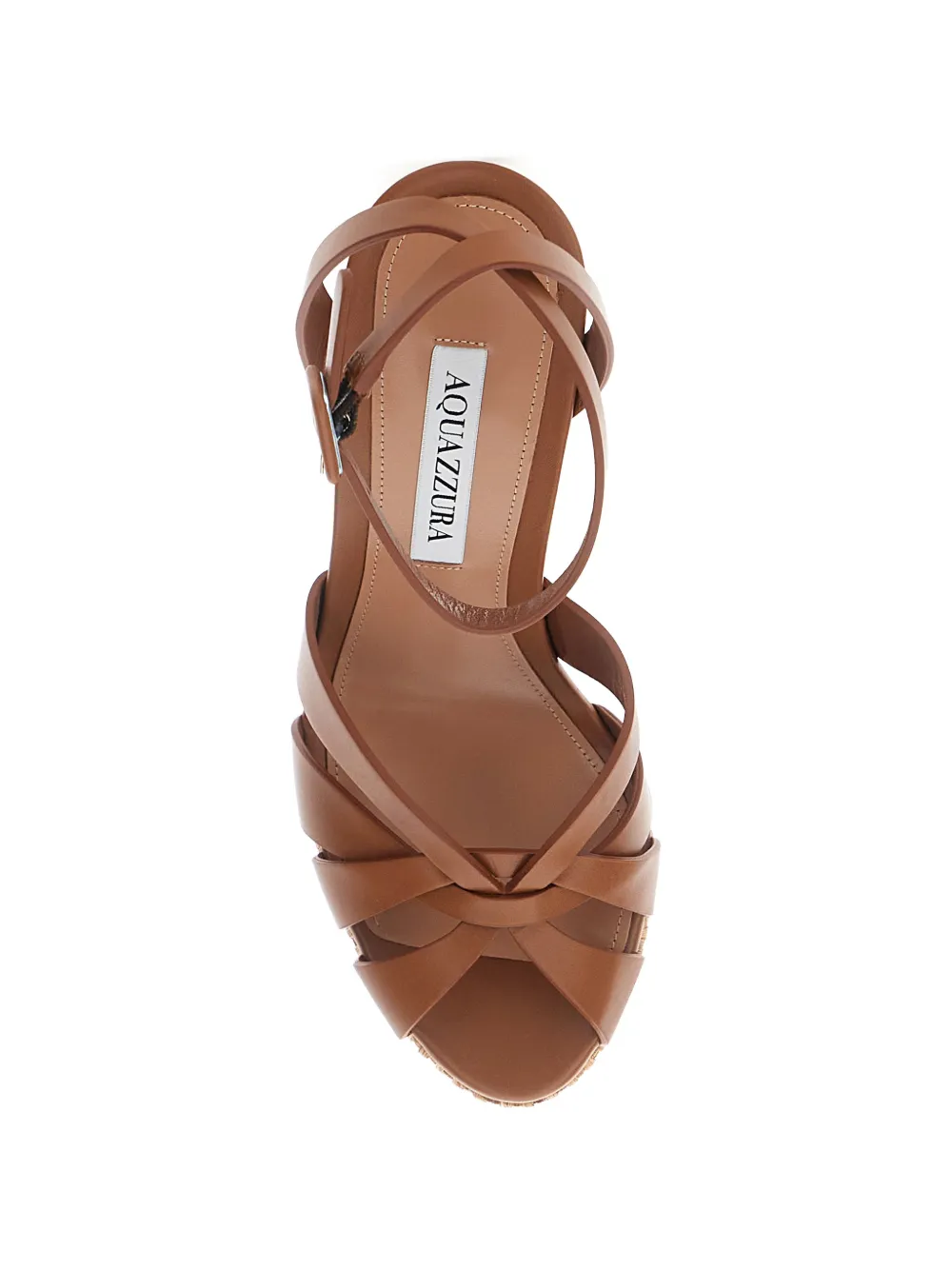 Aquazzura Copacabana woven wedge-heel sandals Bruin