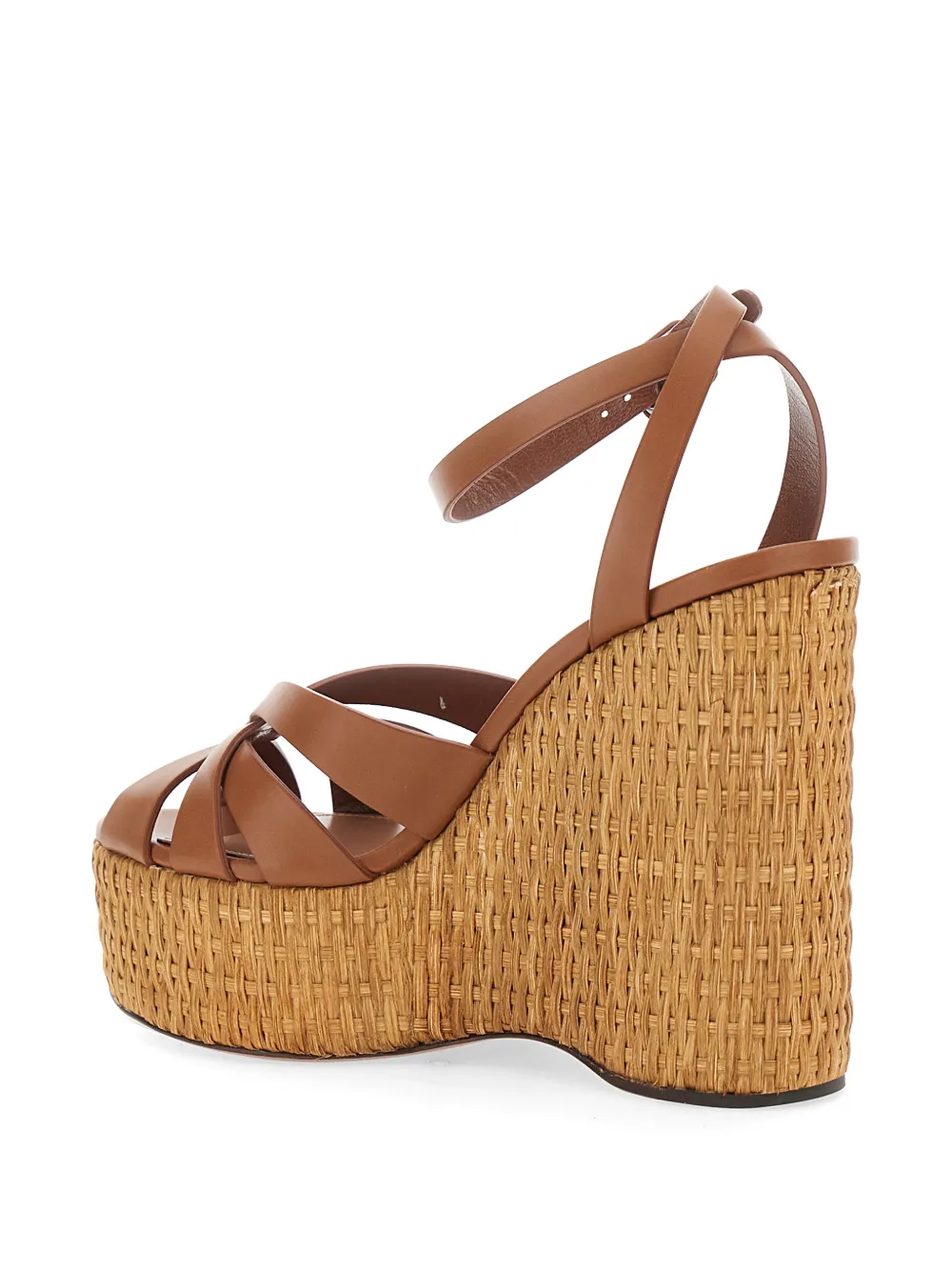 Aquazzura Copacabana woven wedge-heel sandals Bruin