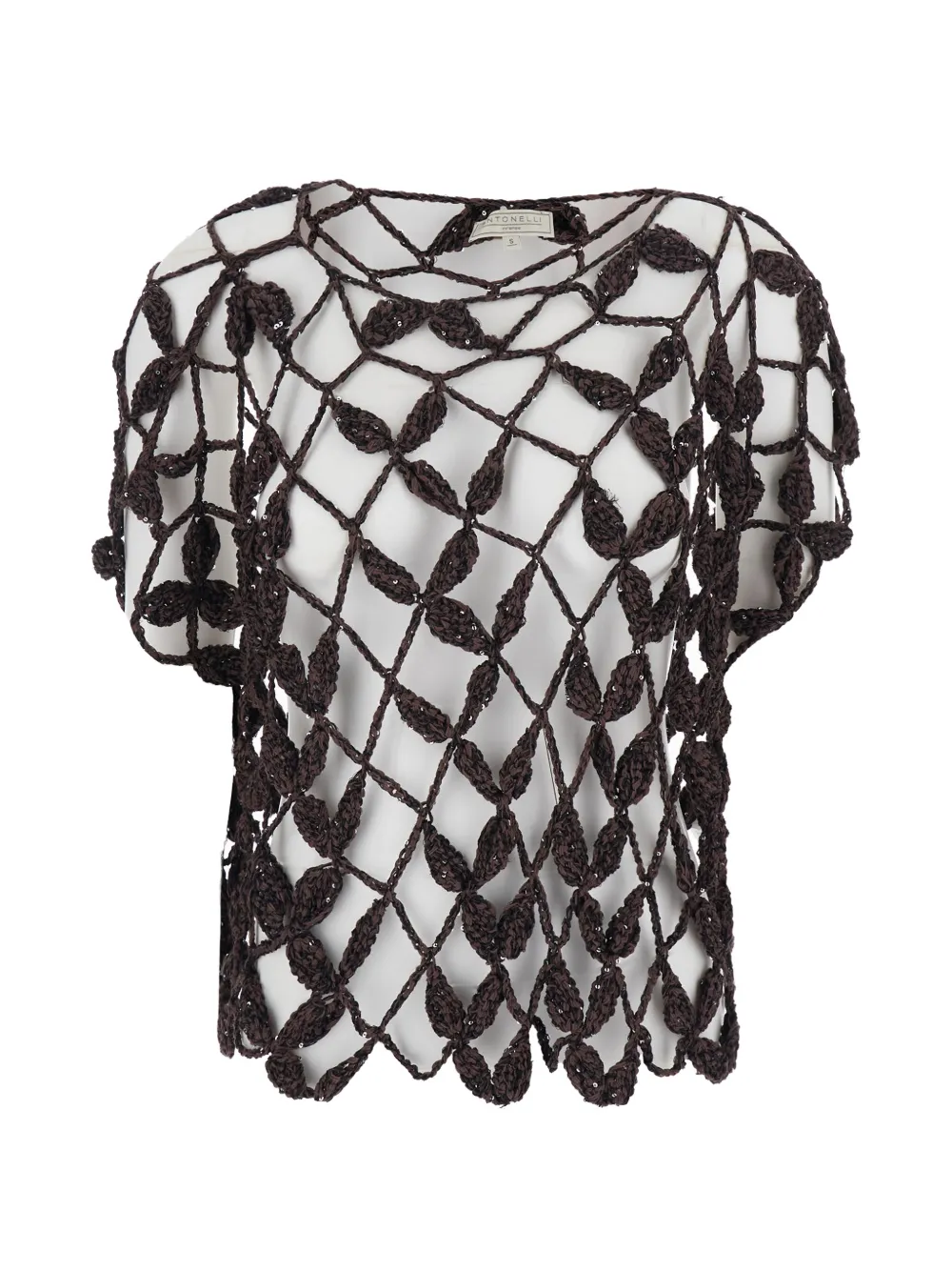 Antonelli crochet knitted top - Marrone