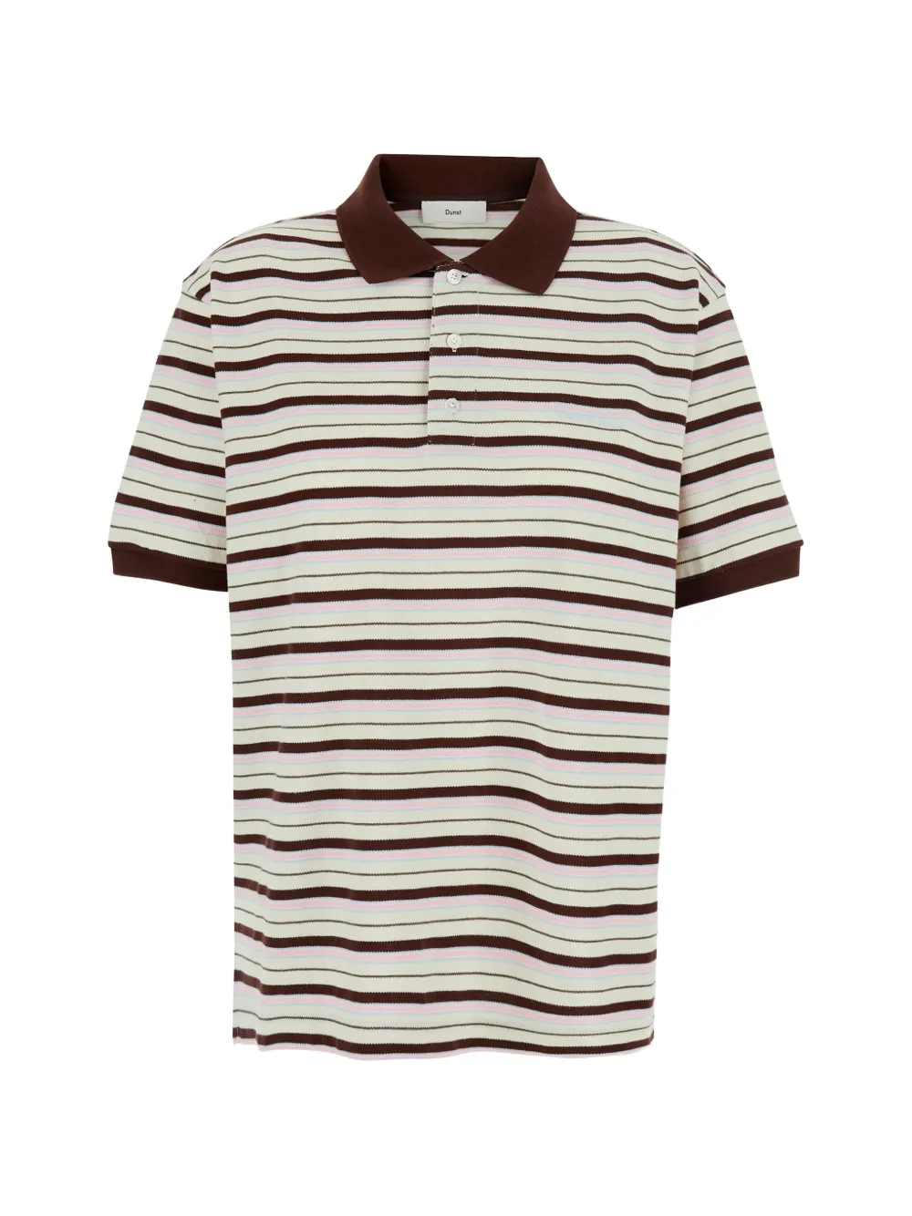 DUNST striped cotton polo shirt - Marrone