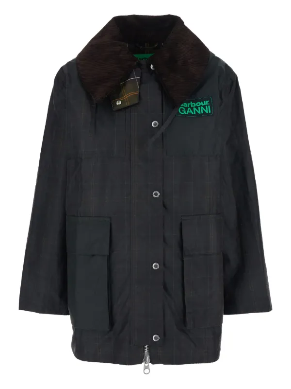Barbour 希少グリーン　チェック　コート サイズ10 Barbour チェック ダッフルコート | グリーン | FARFETCH JP
