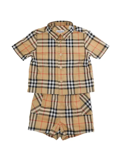 Burberry Kids Tweedelig geruit shortsset