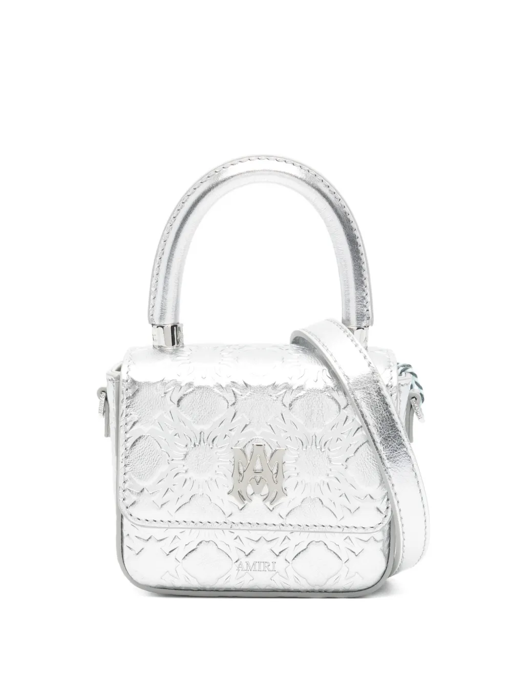 AMIRI embossed top handle mini bag - Argento