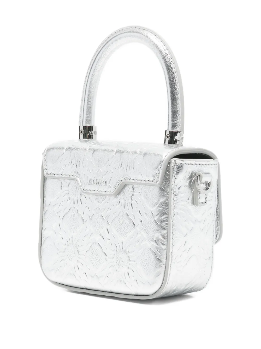  Amiri Embossed Top Handle Mini Bag - Silver 