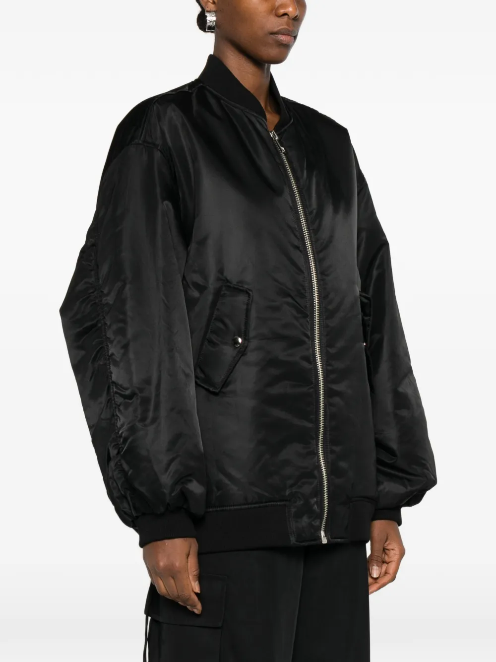 The Frankie Shop Astra bomberjack met ritssluiting Zwart