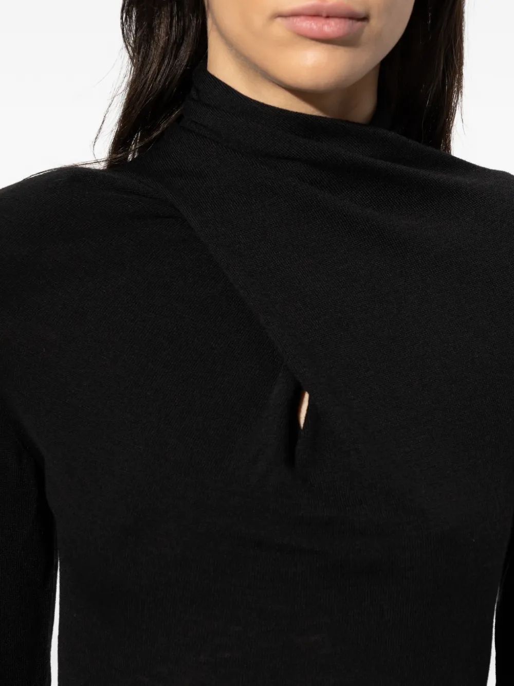 Twist-Design Turtleneck Top