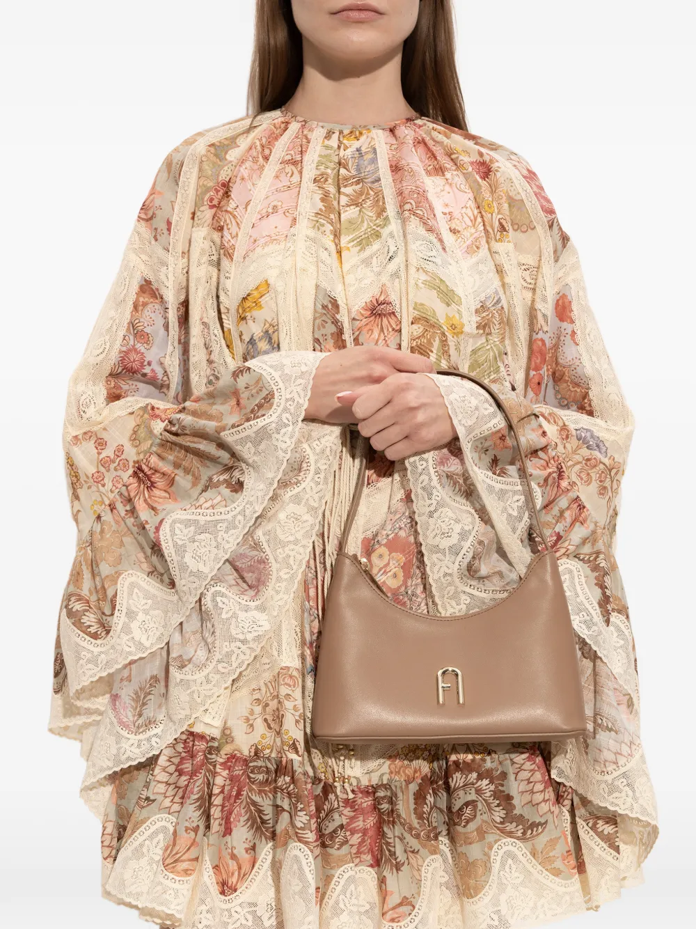 Furla logo-plaque tote bag - Beige