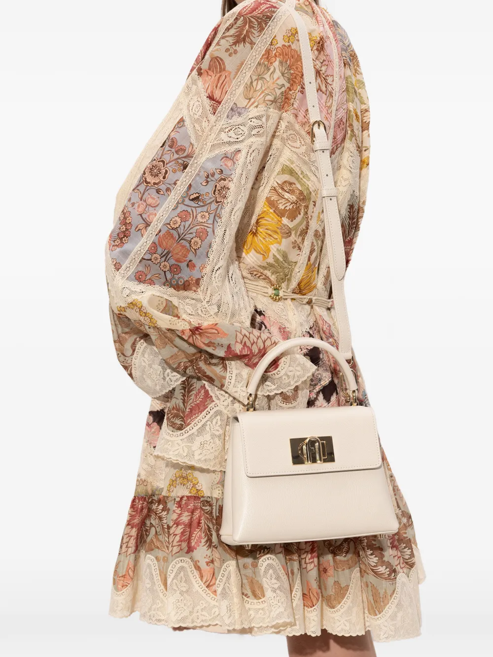 Furla 1927 logo-plaque tote bag - Wit