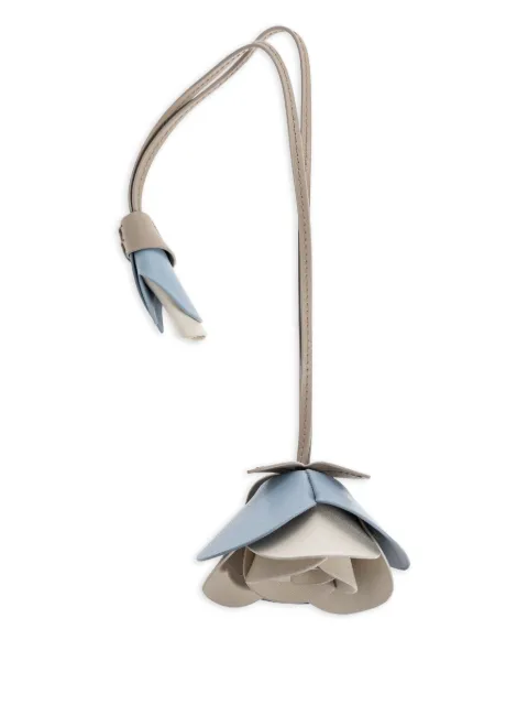 Furla flower-embellishment leather keyring