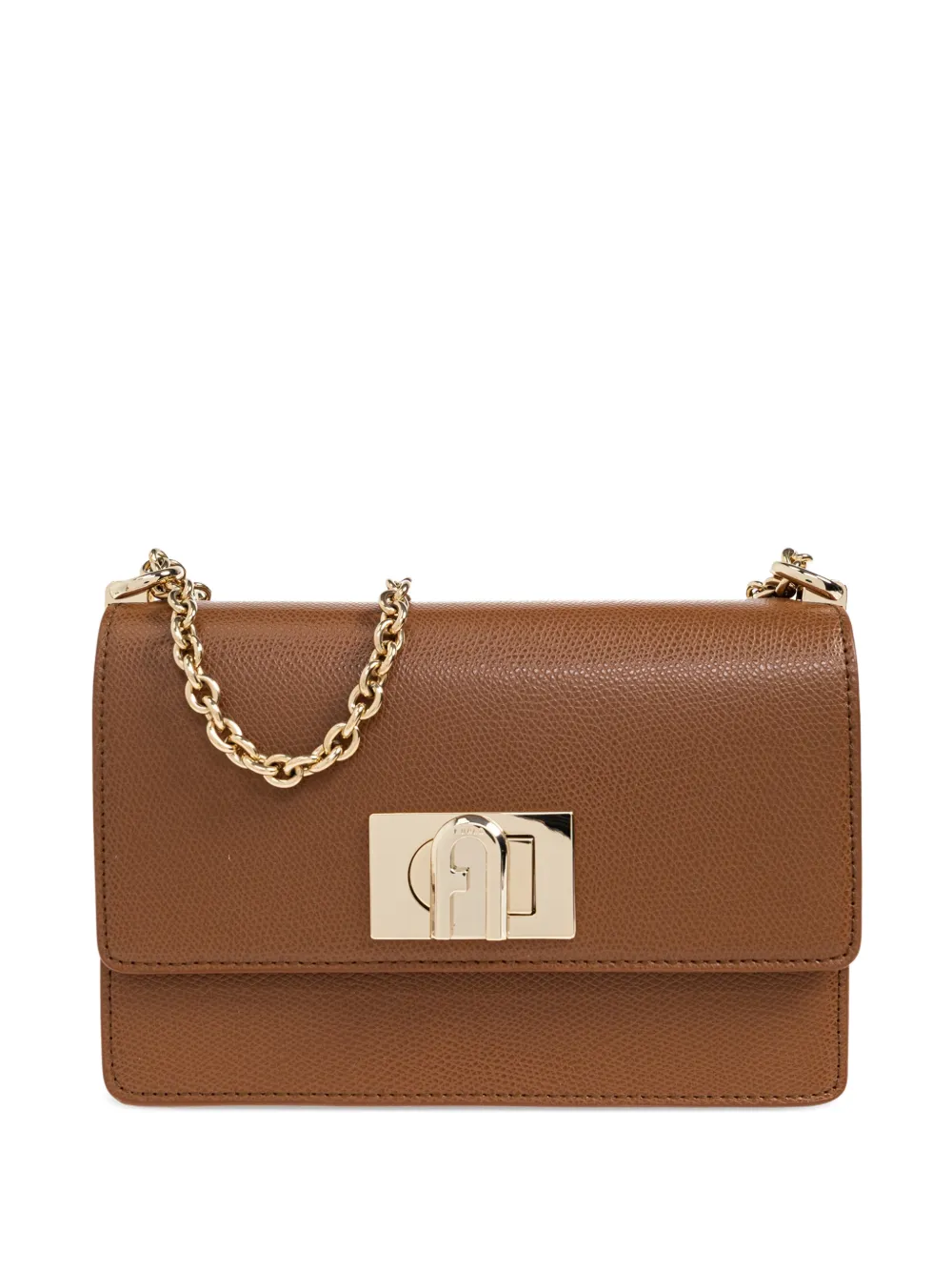 Furla chain padlock tote bag - Marrone
