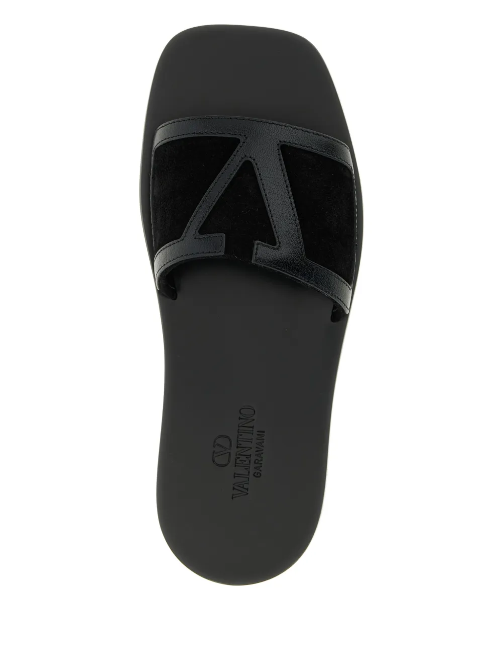 Valentino Garavani Viva Superstar leren slippers Zwart