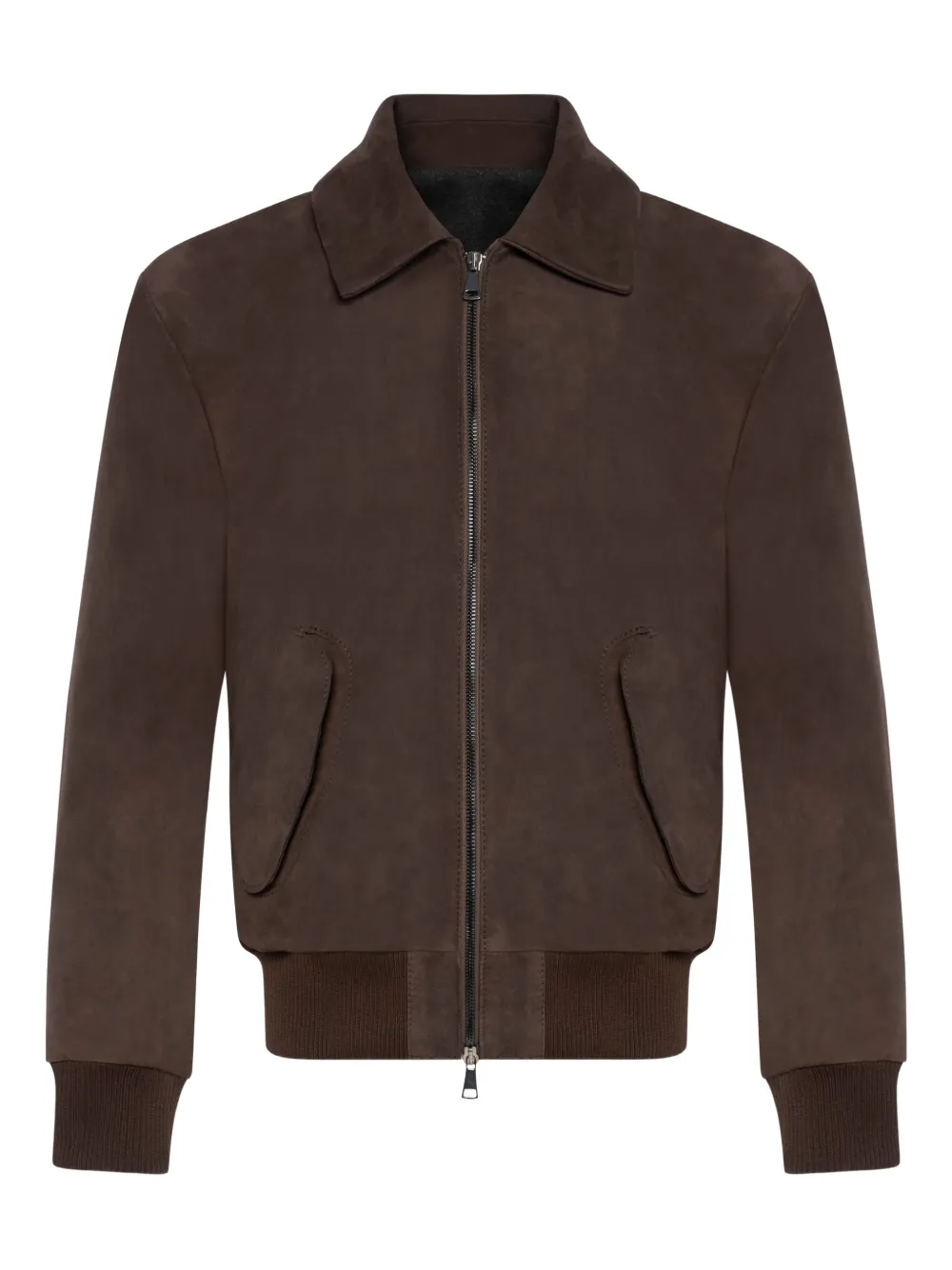 FRANZESE COLLECTION zip leather jacket - Marrone
