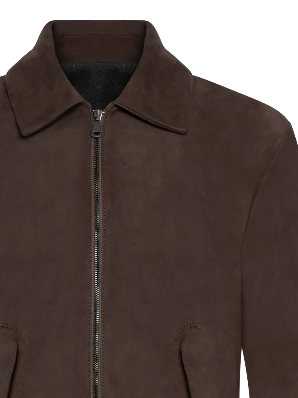  Franzese Collection Zip Leather Jacket - Brown 