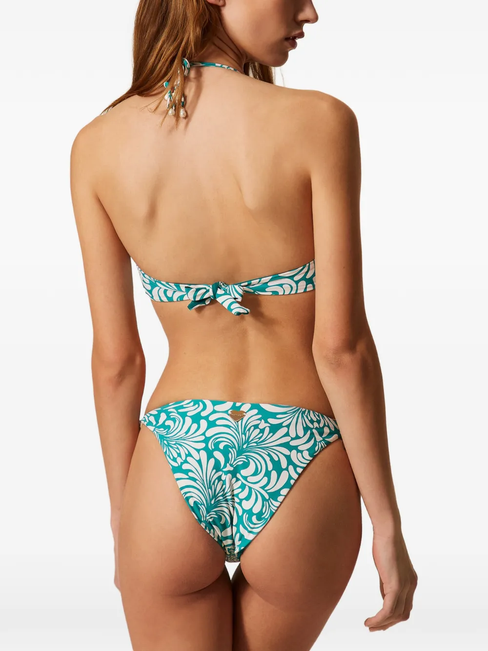 TWINSET Bikinislip met botanische print Groen