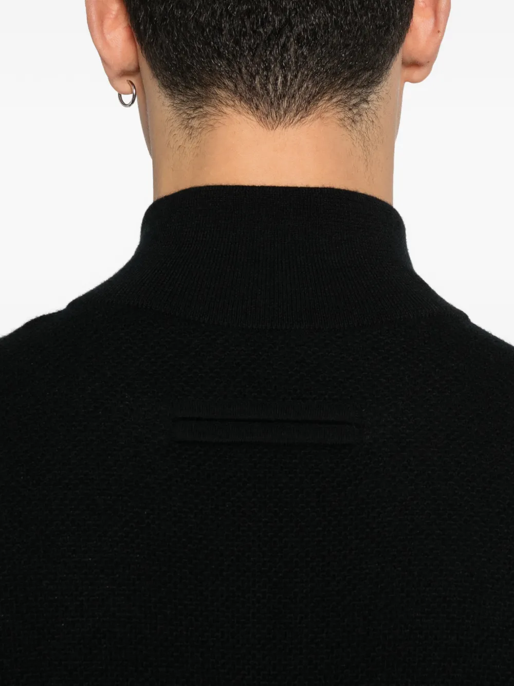 Zegna Trui met ritshals Zwart