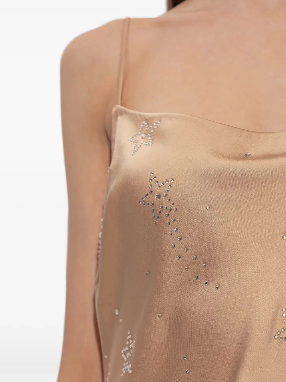 LoveShackFancy Jurk met sterpatroon Beige