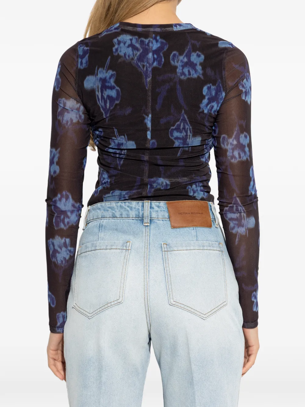 rag & bone Top met bloemenprint en lange mouwen Zwart
