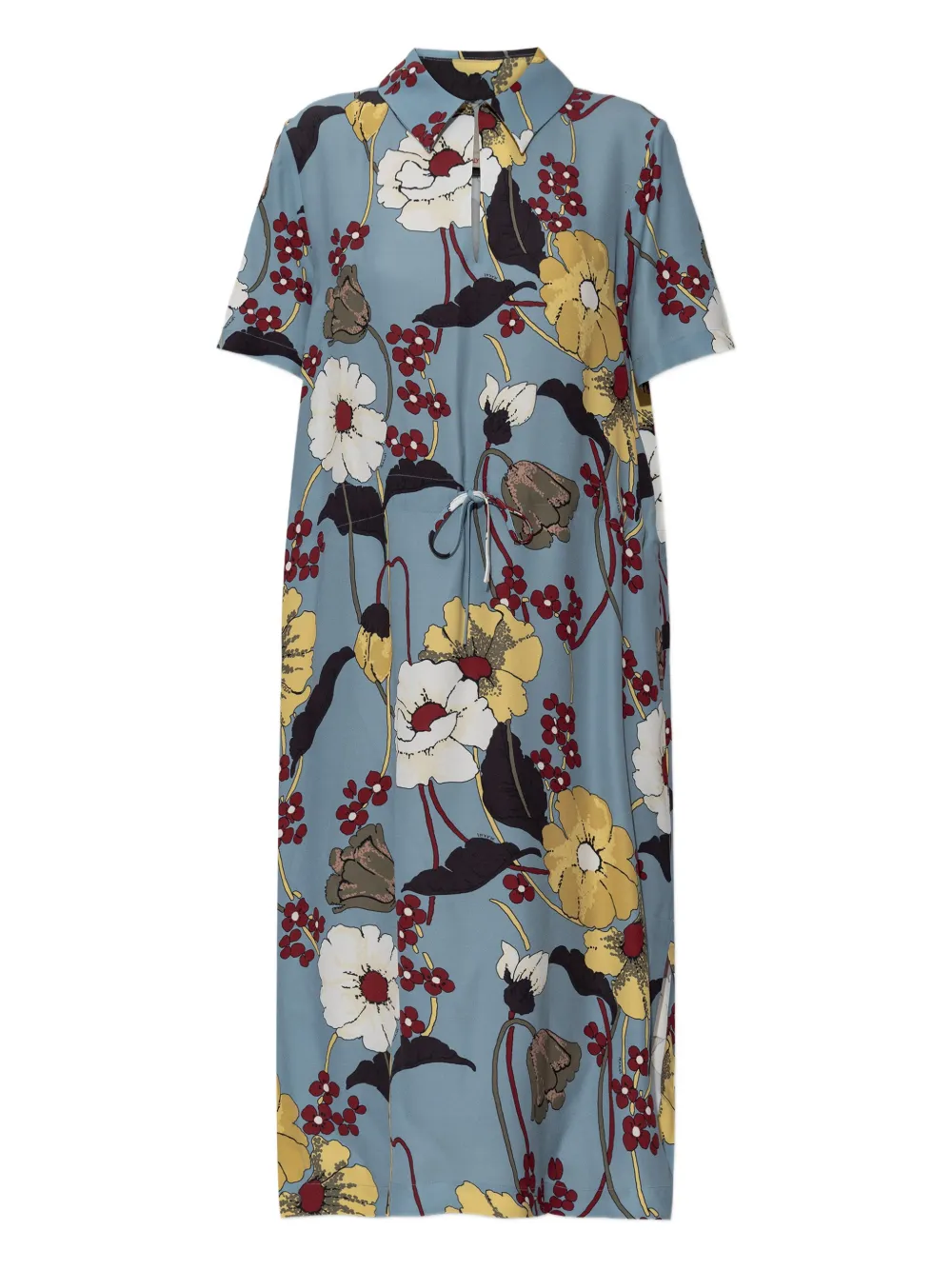 Marni floral-print drawstring midi dress | Blue | Image 1