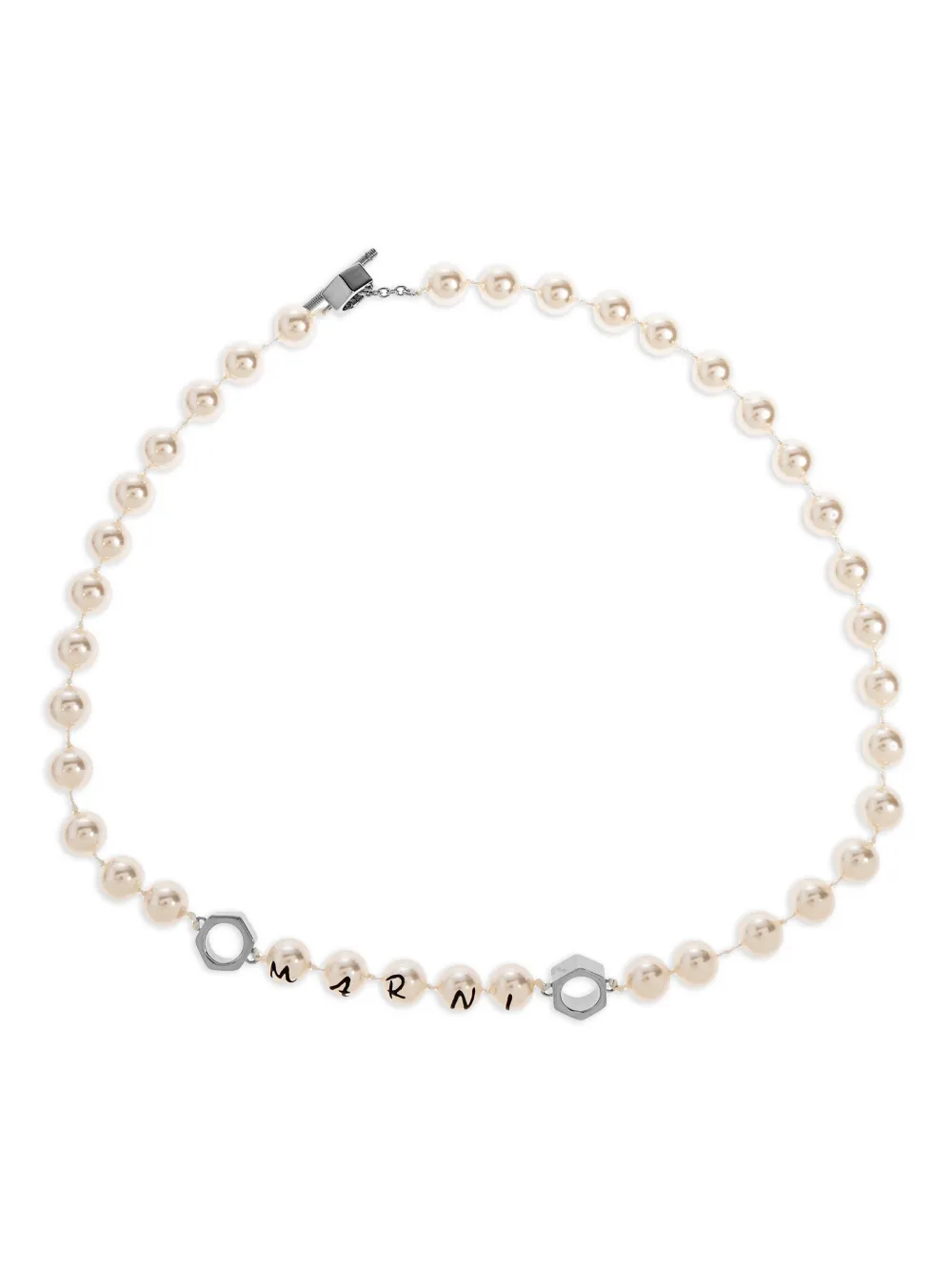 Marni logo-lettering necklace - Toni neutri