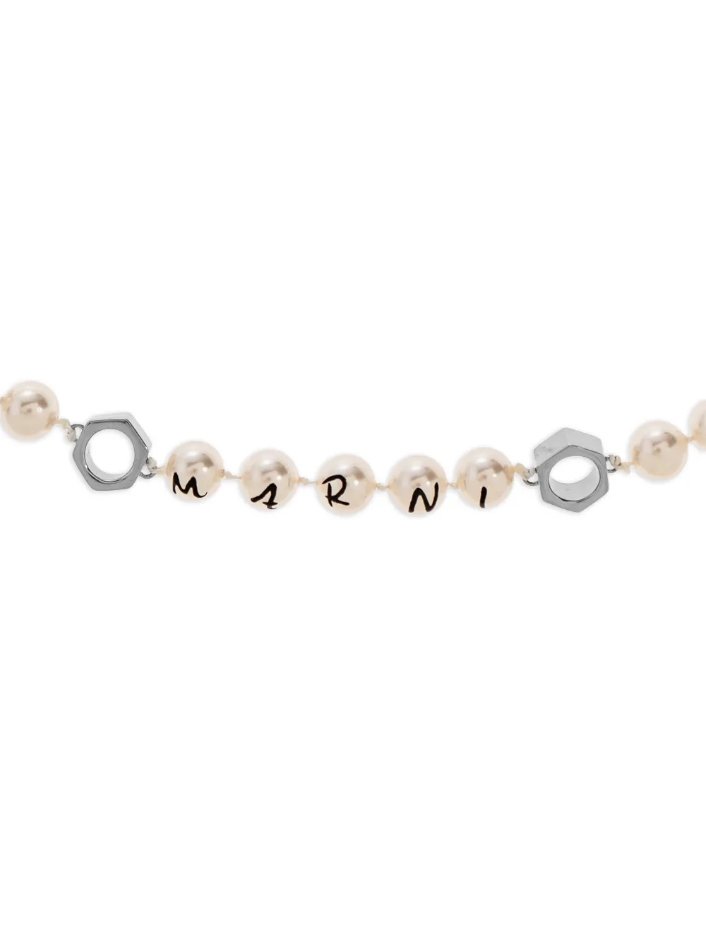  Marni Logo-lettering Necklace - Neutrals 