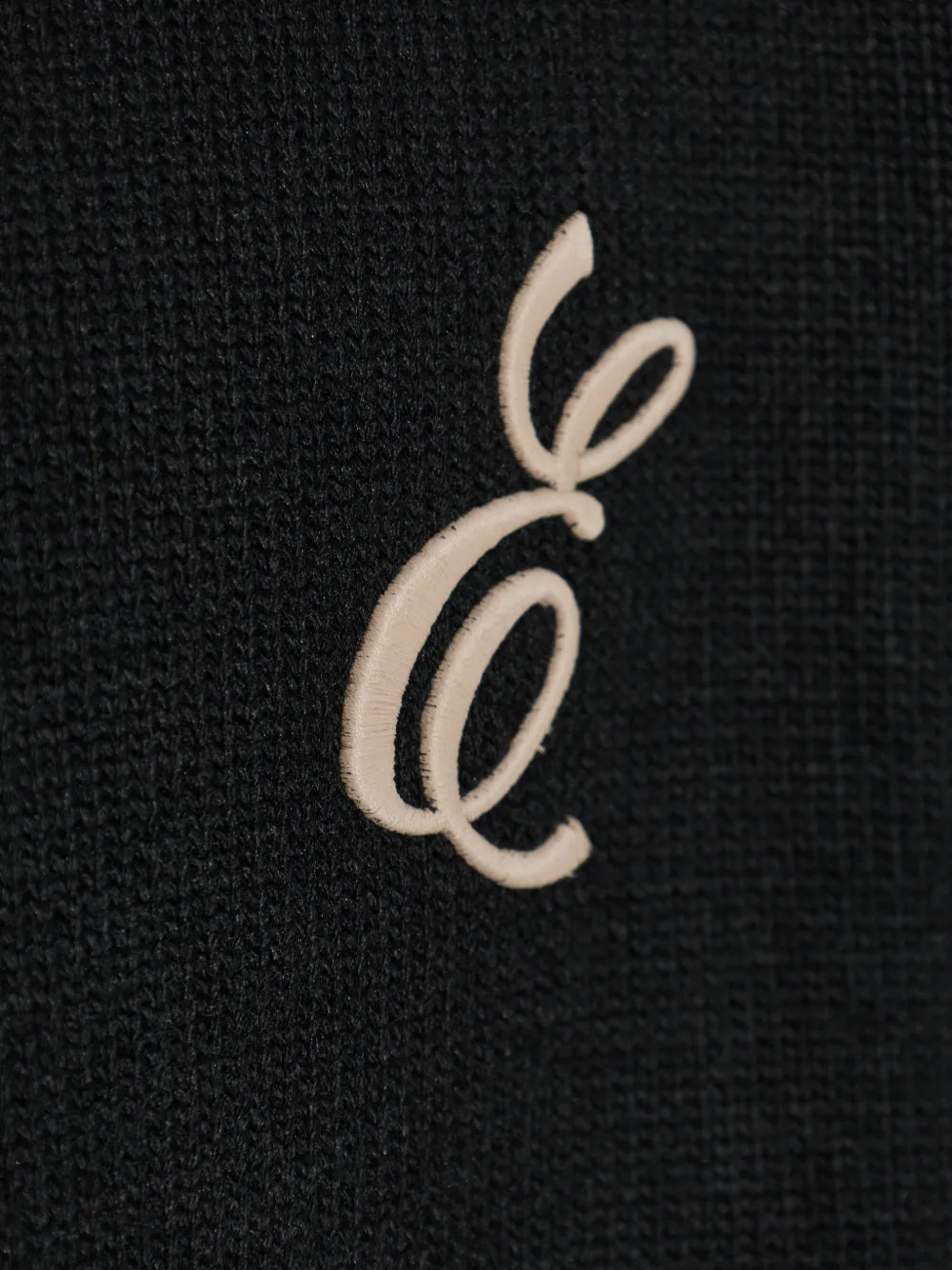 FEAR OF GOD ESSENTIALS Trui met geborduurd logo en ronde hals Zwart