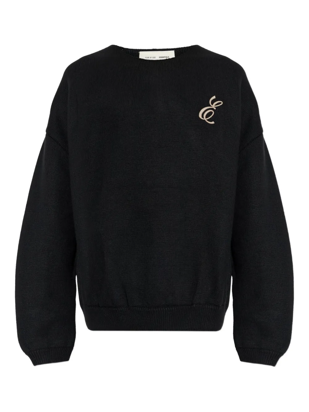 FEAR OF GOD ESSENTIALS logo-embroidered crew-neck sweater - Nero