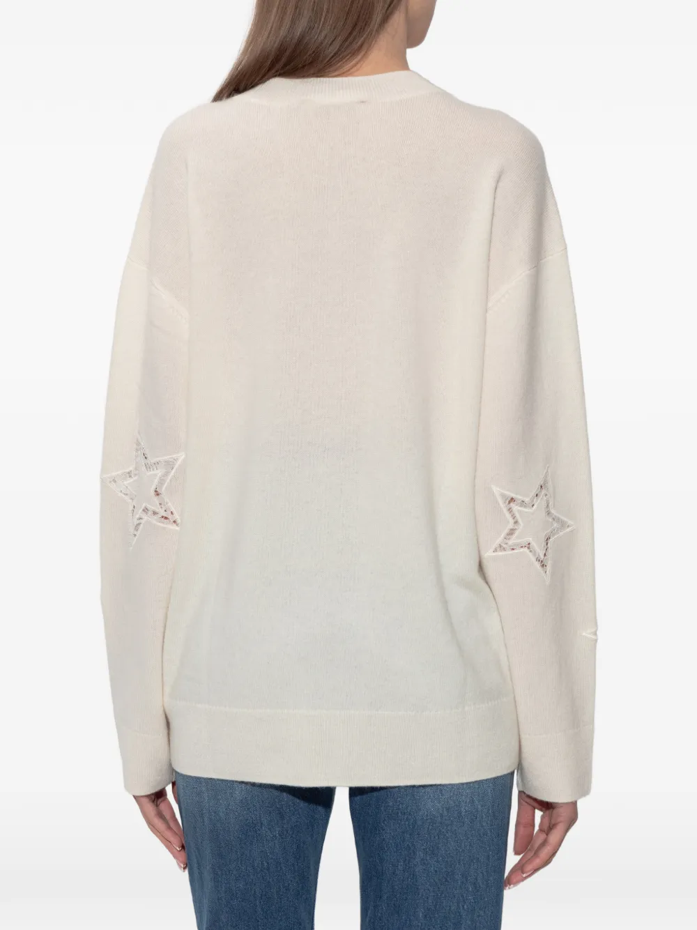 LoveShackFancy Trui met sterrenkant Beige