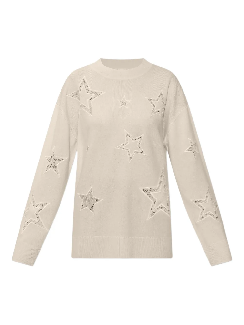 LoveShackFancy star-lace sweater - Neutrals