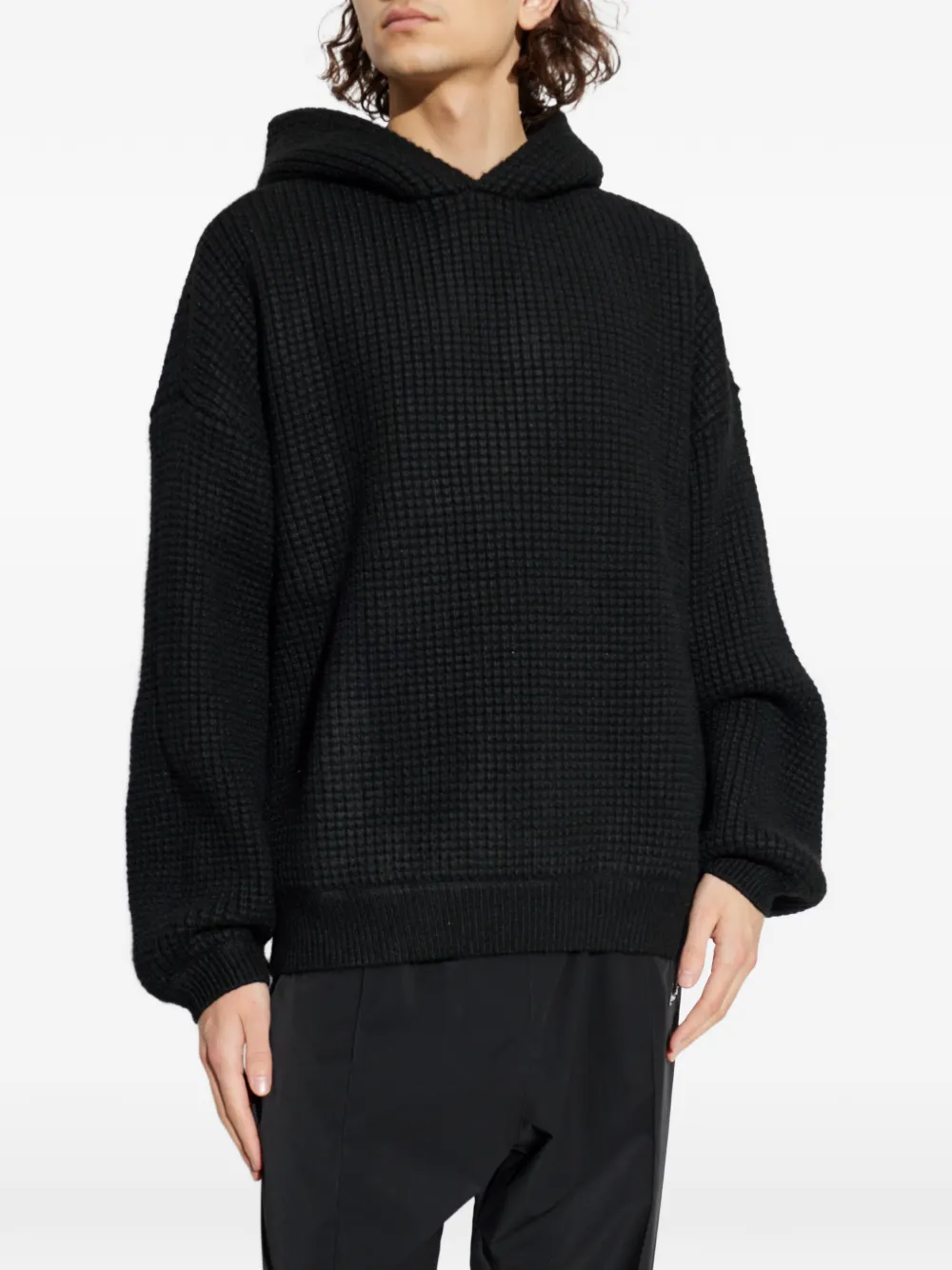 FEAR OF GOD ESSENTIALS Hoodie met wafelpatroon Zwart