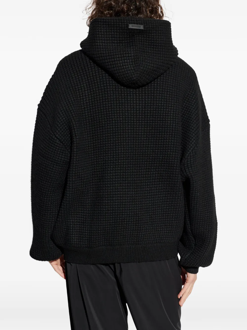 FEAR OF GOD ESSENTIALS Hoodie met wafelpatroon Zwart