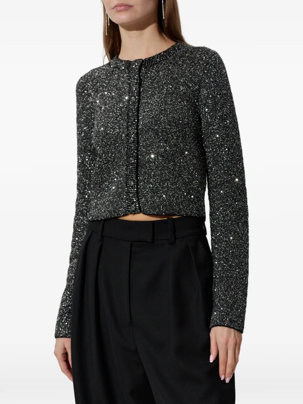  Loveshackfancy Sequin-embellished Cardigan - Black 