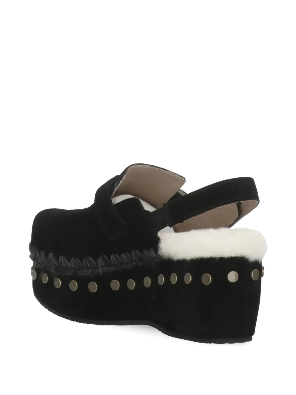 Mou buckle-detail leather mules Zwart