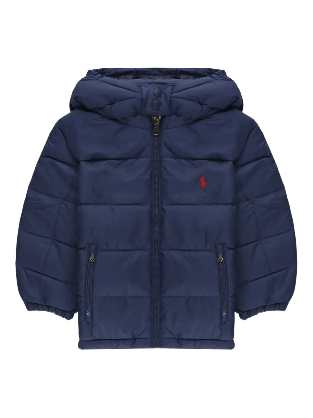 POLO RALPH LAUREN KIDS hooded zip padded coat - Blu