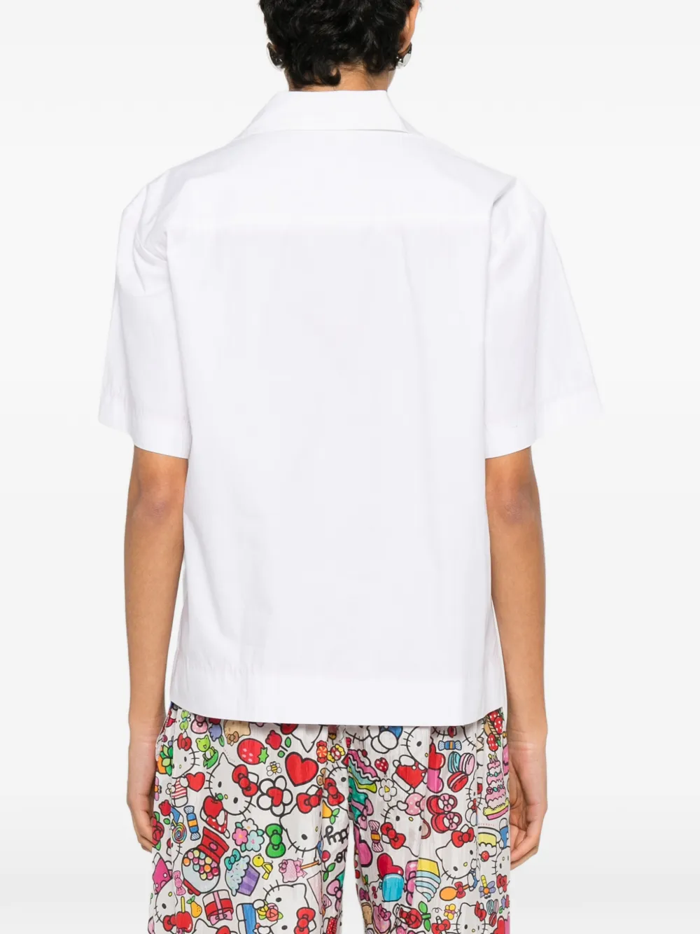 Pero blouse met borduurwerk en zak Wit