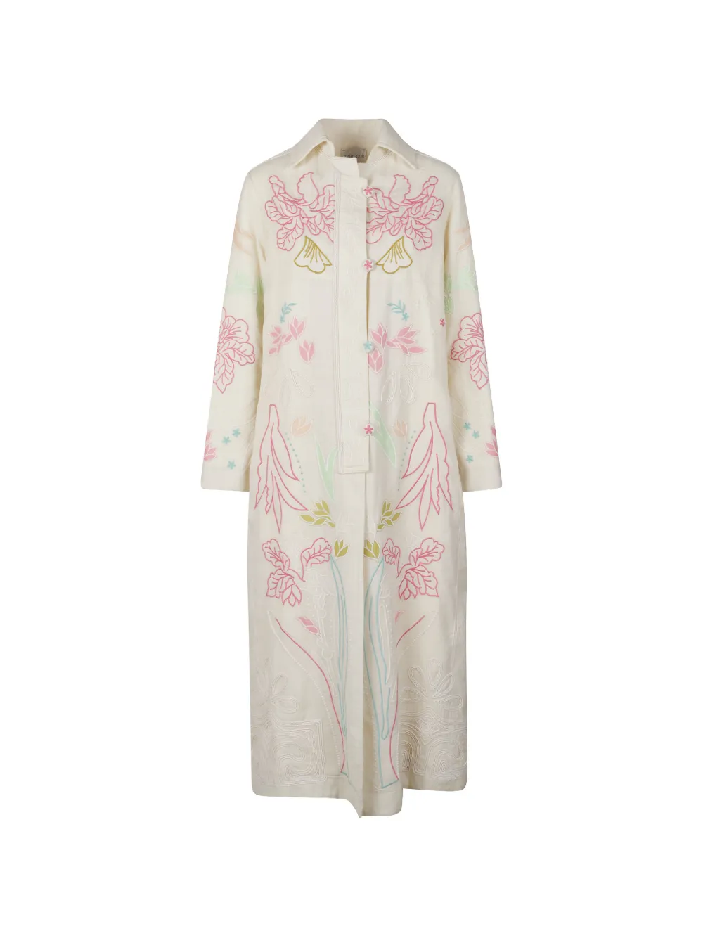 Forte Forte floral-embroidered coat - Toni neutri