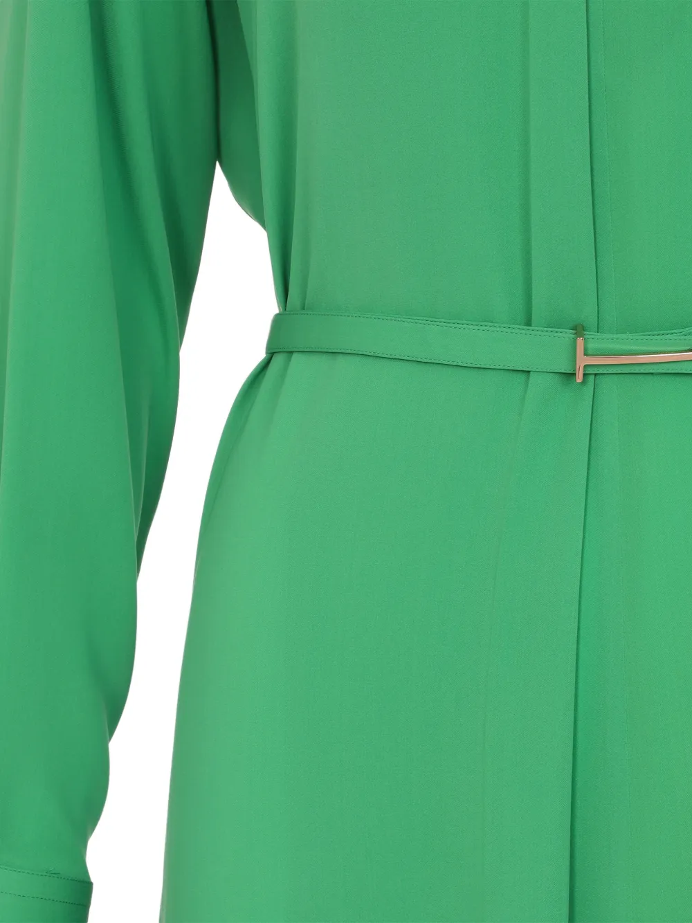 TOM FORD Midi-jurk met ceintuur en strik Groen